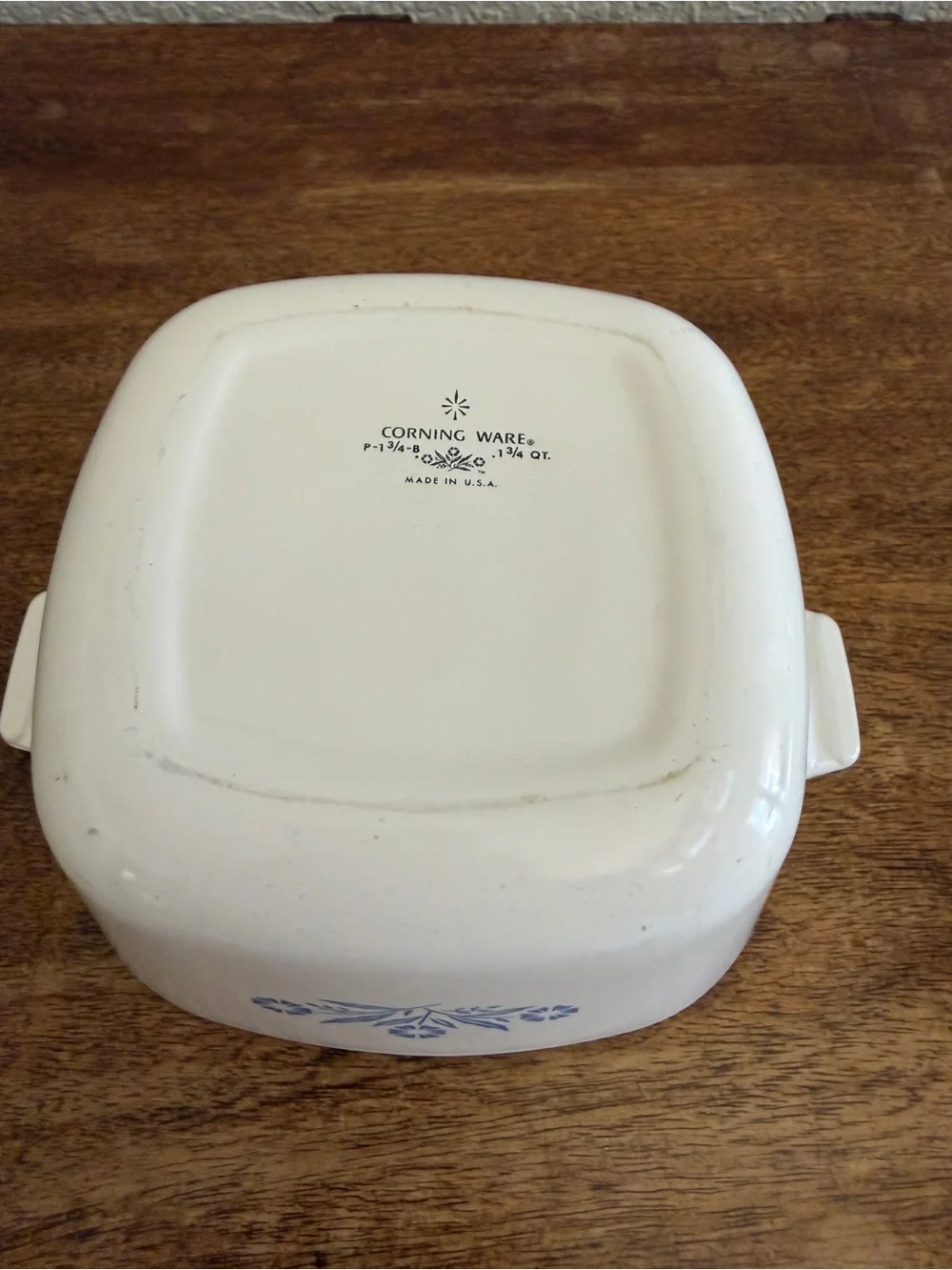Vintage Corning Ware Lot Of 2 Square Dishes Blue Cornflower P-1 3/4B, P-43B Lid